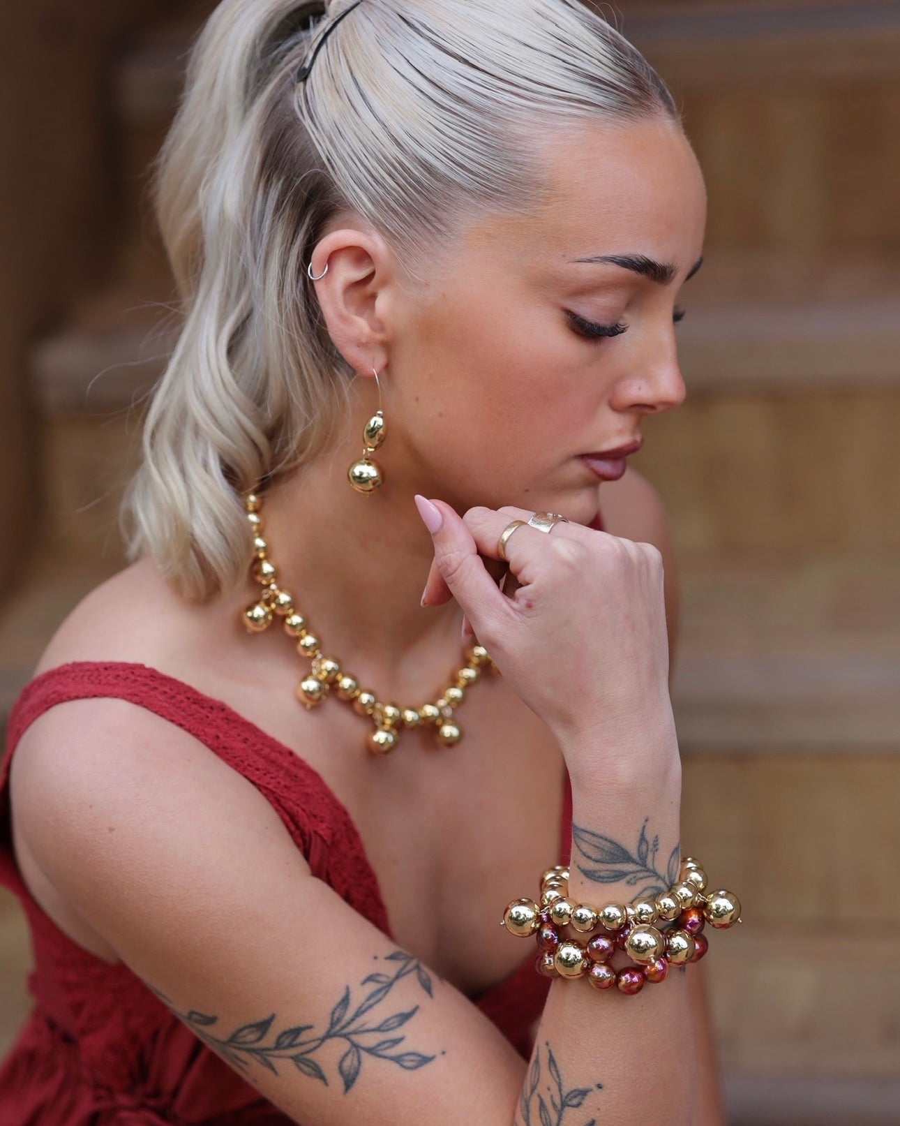 Lula drop gold earrings