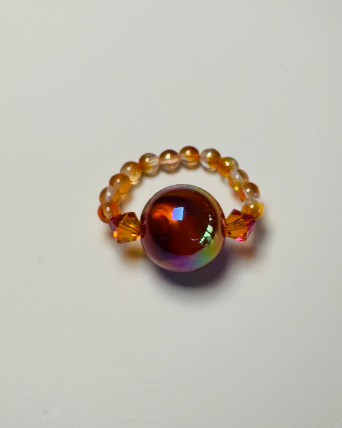 Aura Amber crystal ring