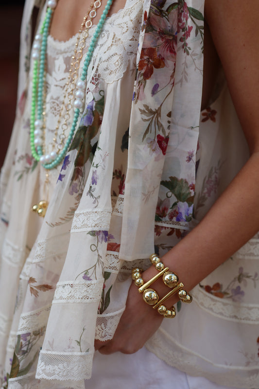 Libby luxe gold + vintage gold double cuff