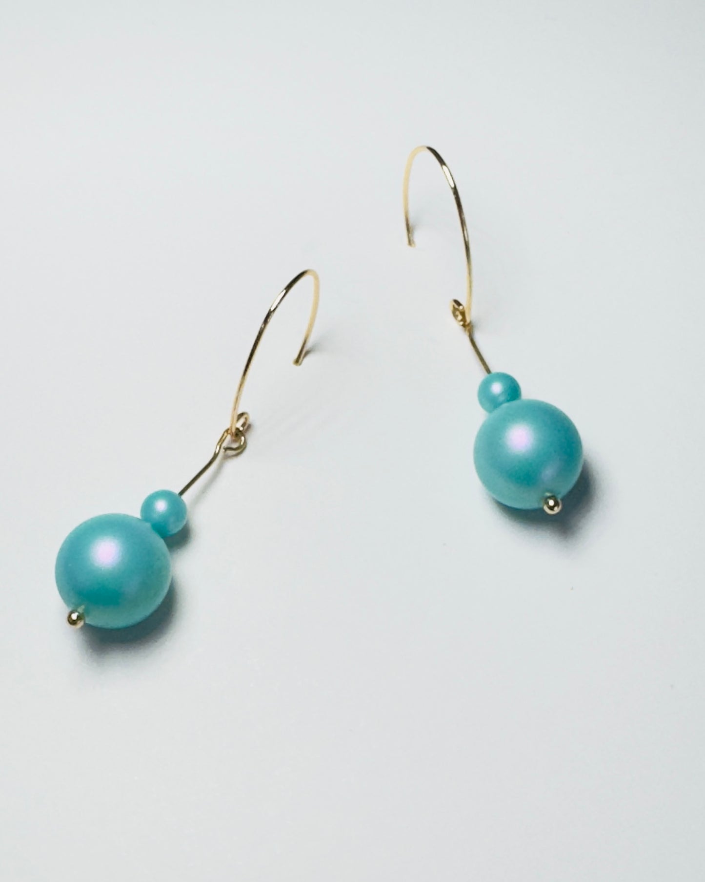 Pippa crystal pearl seafoam drop earrings