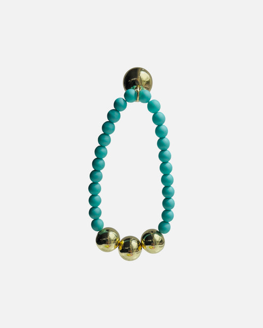 Betty boo turquoise crystal pearl gold beaded bracelet