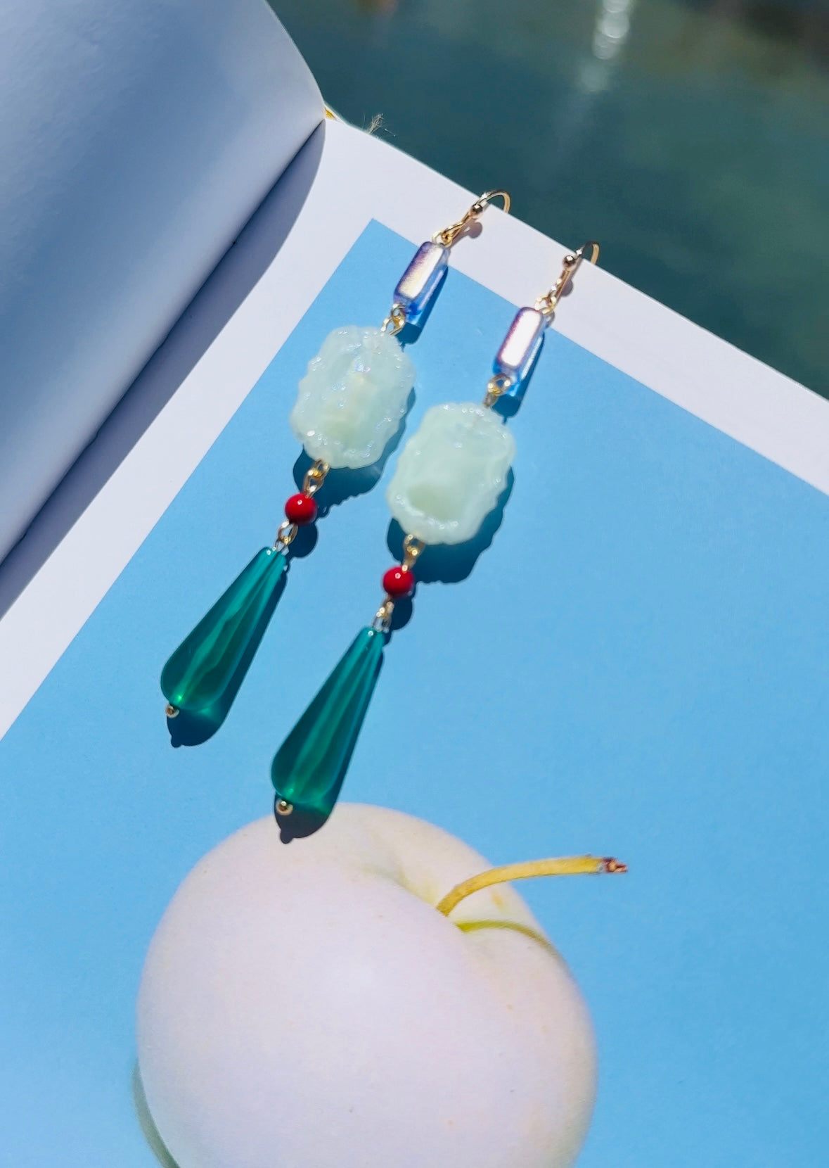 Cameo multi coloured drop crystal earrings