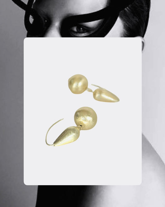 Easha Matt gold drop earrings