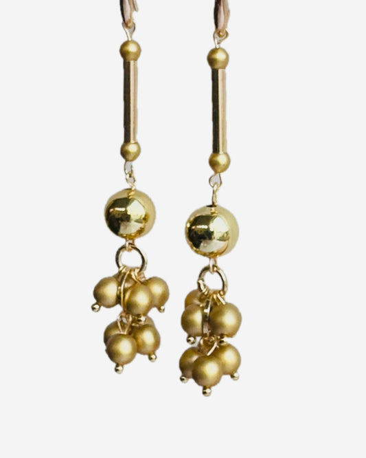 Lulu bell long drop earrings