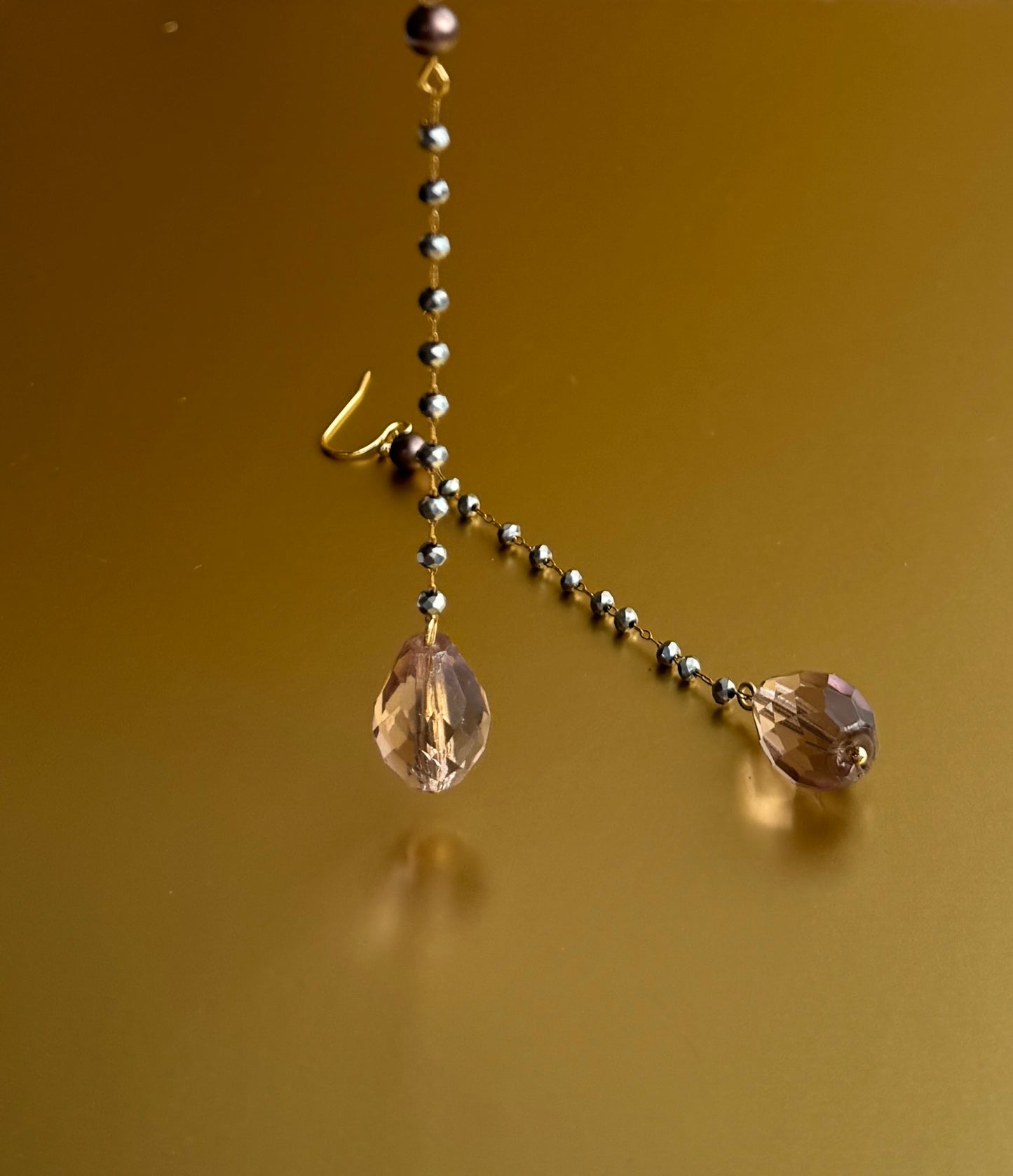 Maya Mink crystal long drop earrings