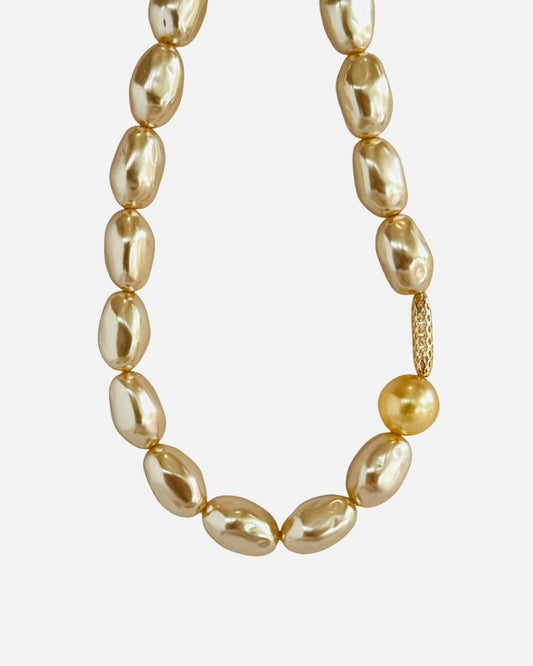 Bejewelled Juliette gold vintage pearls, crystal chocker