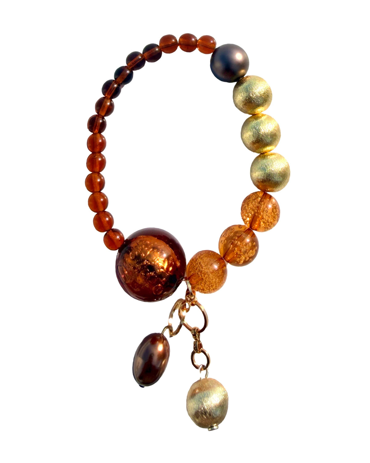Neona amber gold drop bracelet