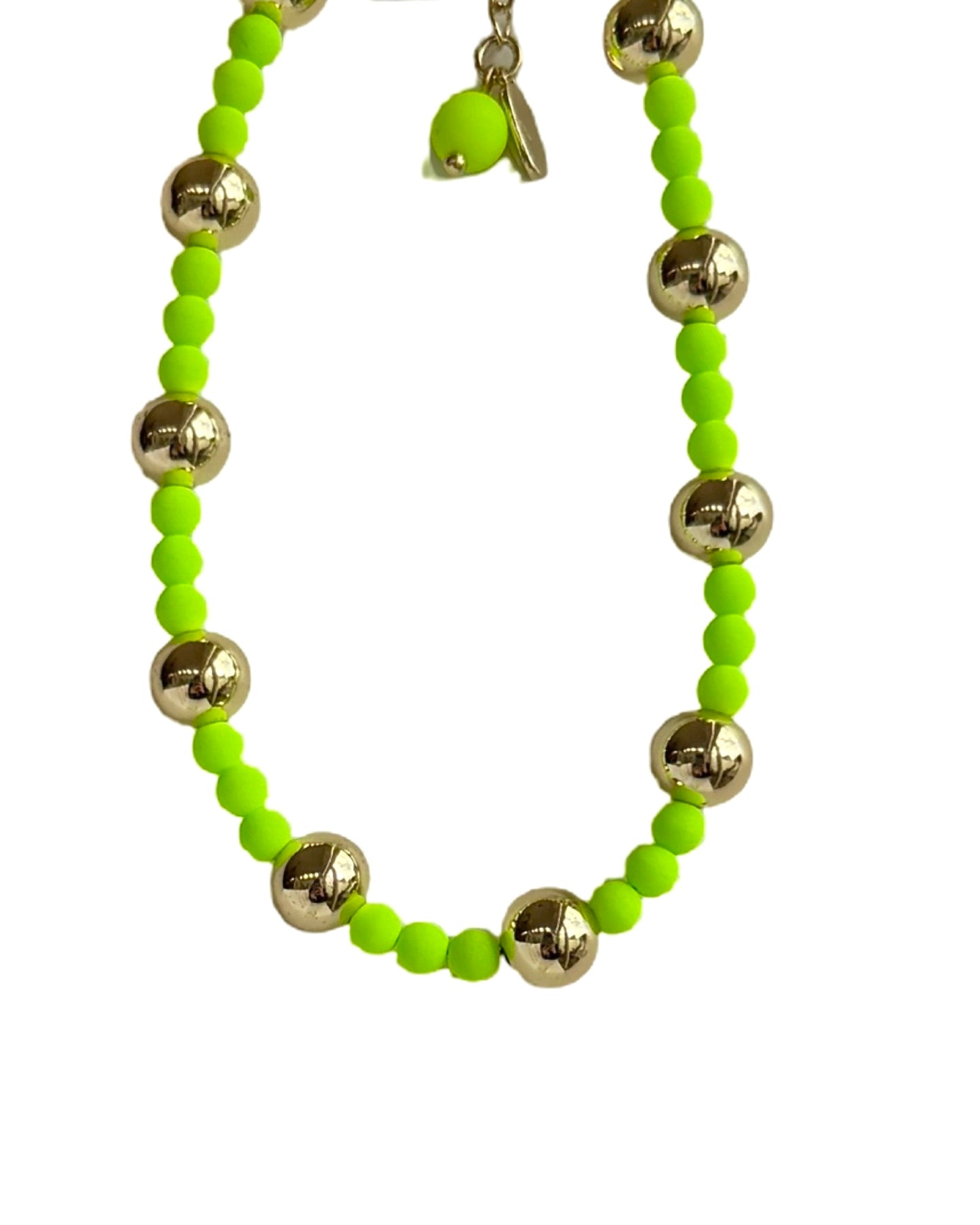 Talullah lime pearl + gold anklet
