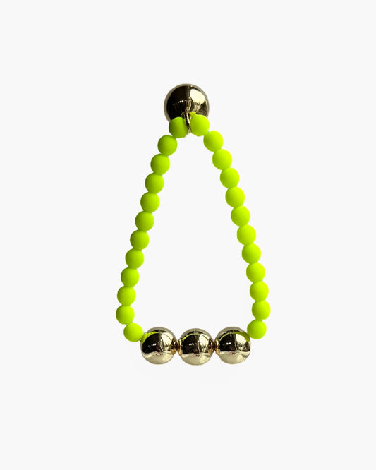 Betty boo lime neon green crystal pearl gold bracelet