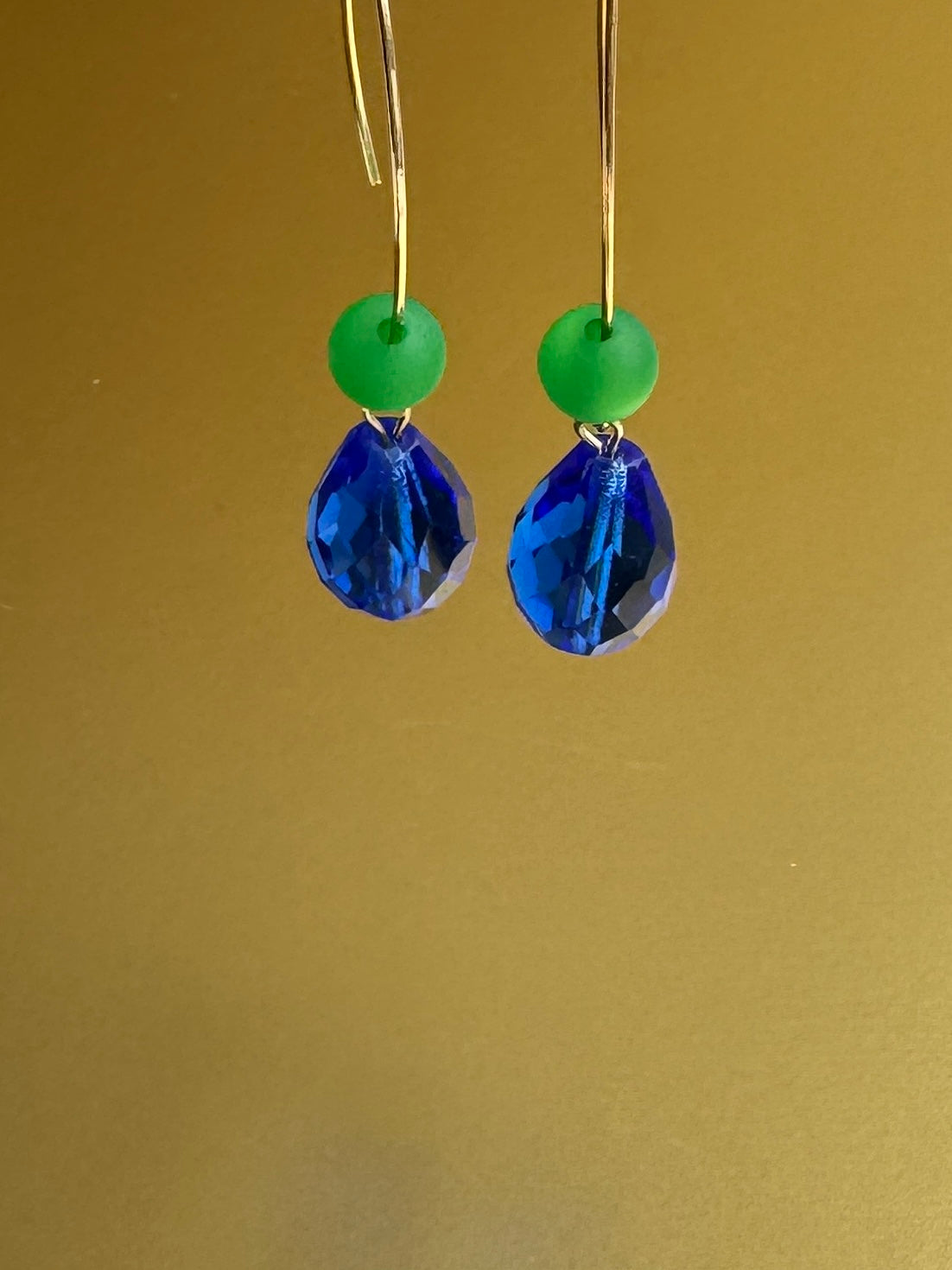 Zoey sapphire drop crystal earrings