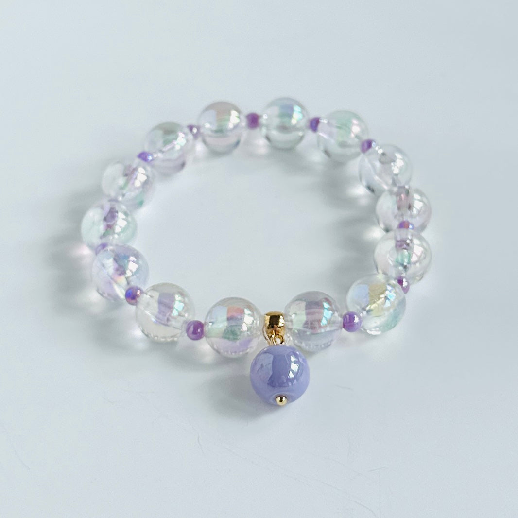 Biba bracelet crystal clear + neon lavender