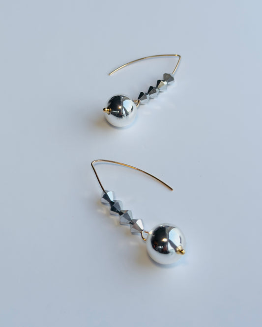 Greer silver crystal drop earrings