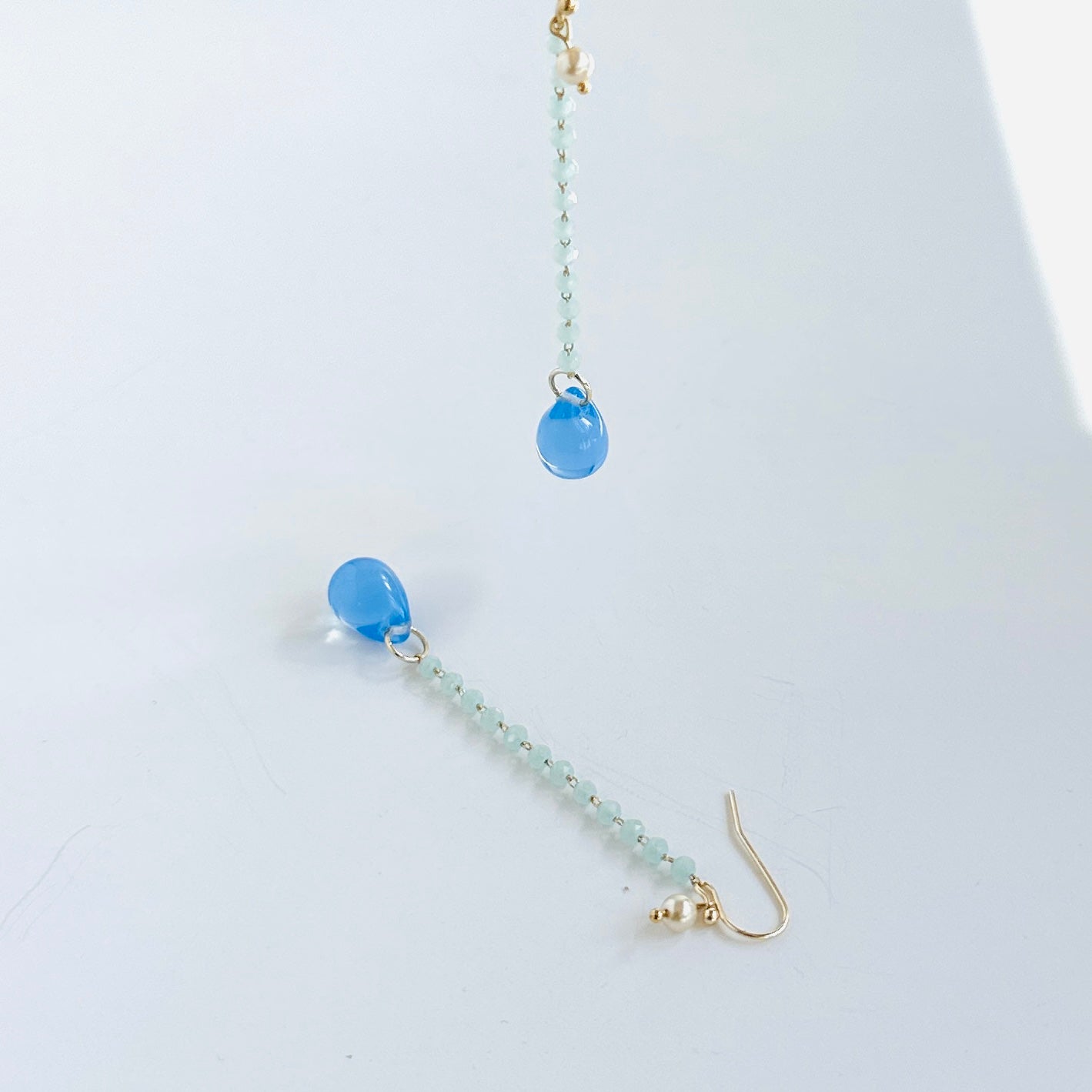 Rosie drop earrings in cornflower blue