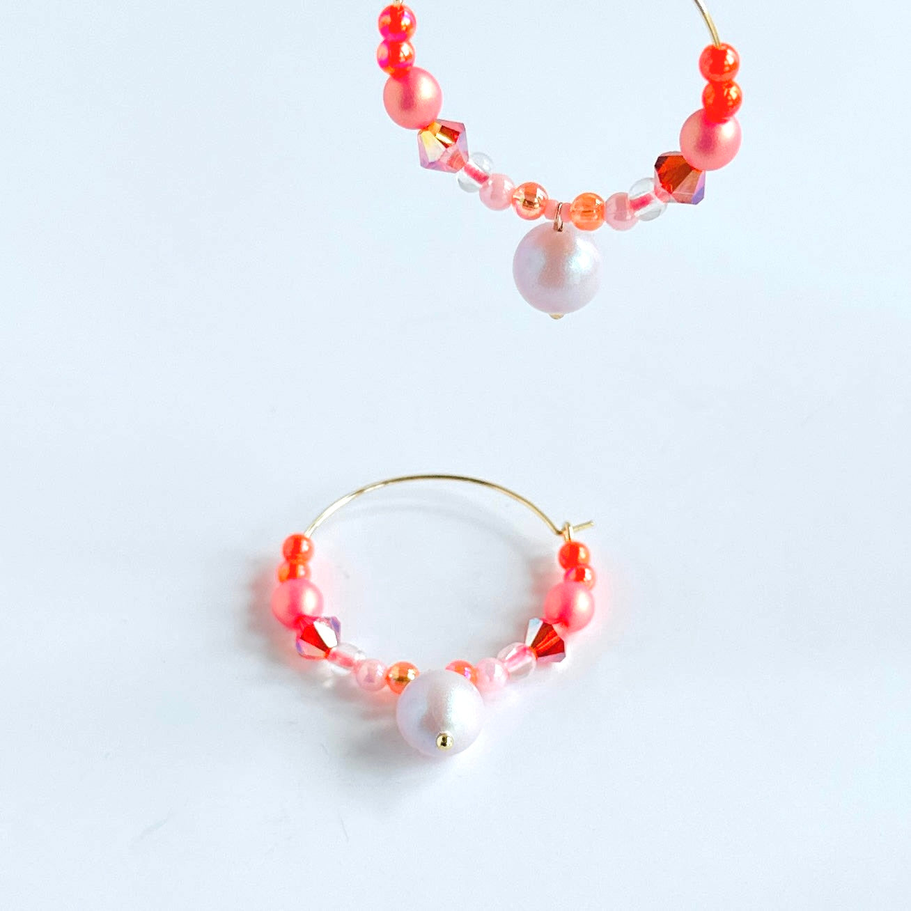 Rainbow hoops in pink sherbet