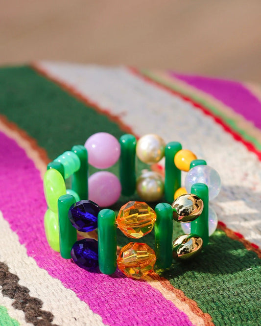 Summer punch double beaded cuff