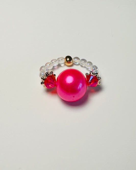 Bubblegum pink rose ring