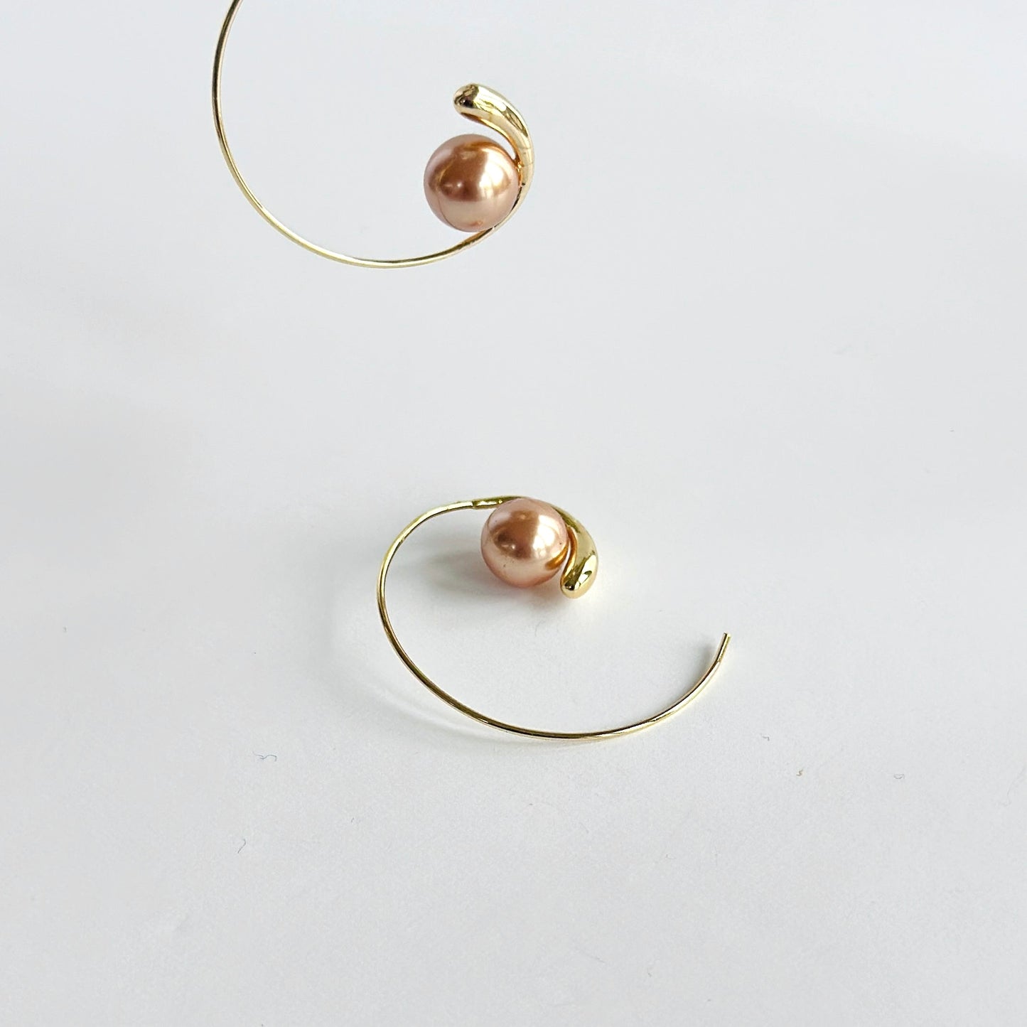 Swirl pearl hoops