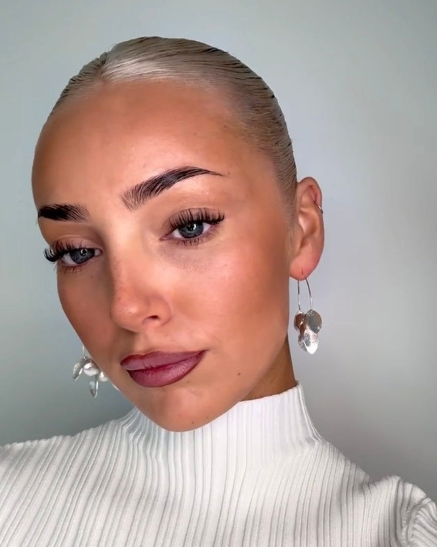 Lisabeth soft silver plated beaded hoops