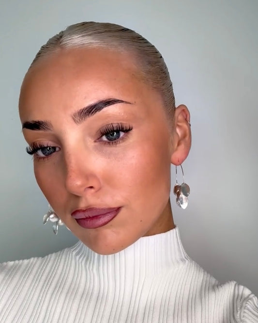 Lisabeth soft silver plated beaded hoops