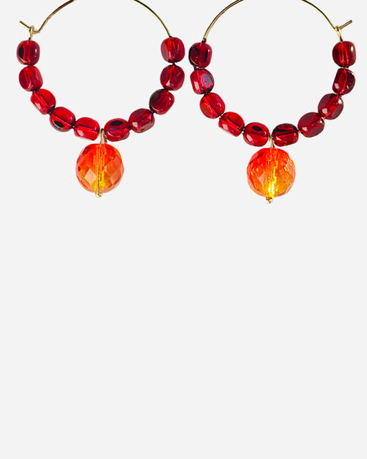 Matilda tangerine cranberry squeeze  Crystal drop hoops