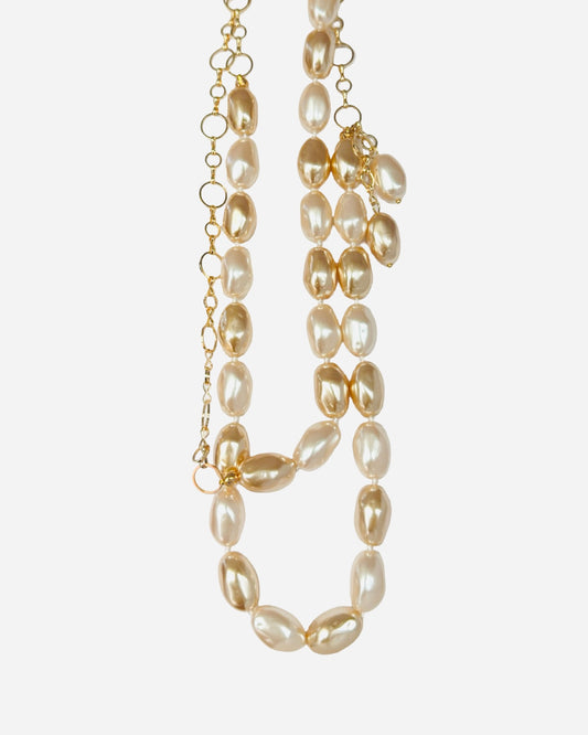 Sabrina long drop vintage Japanese lucite beaded necklace