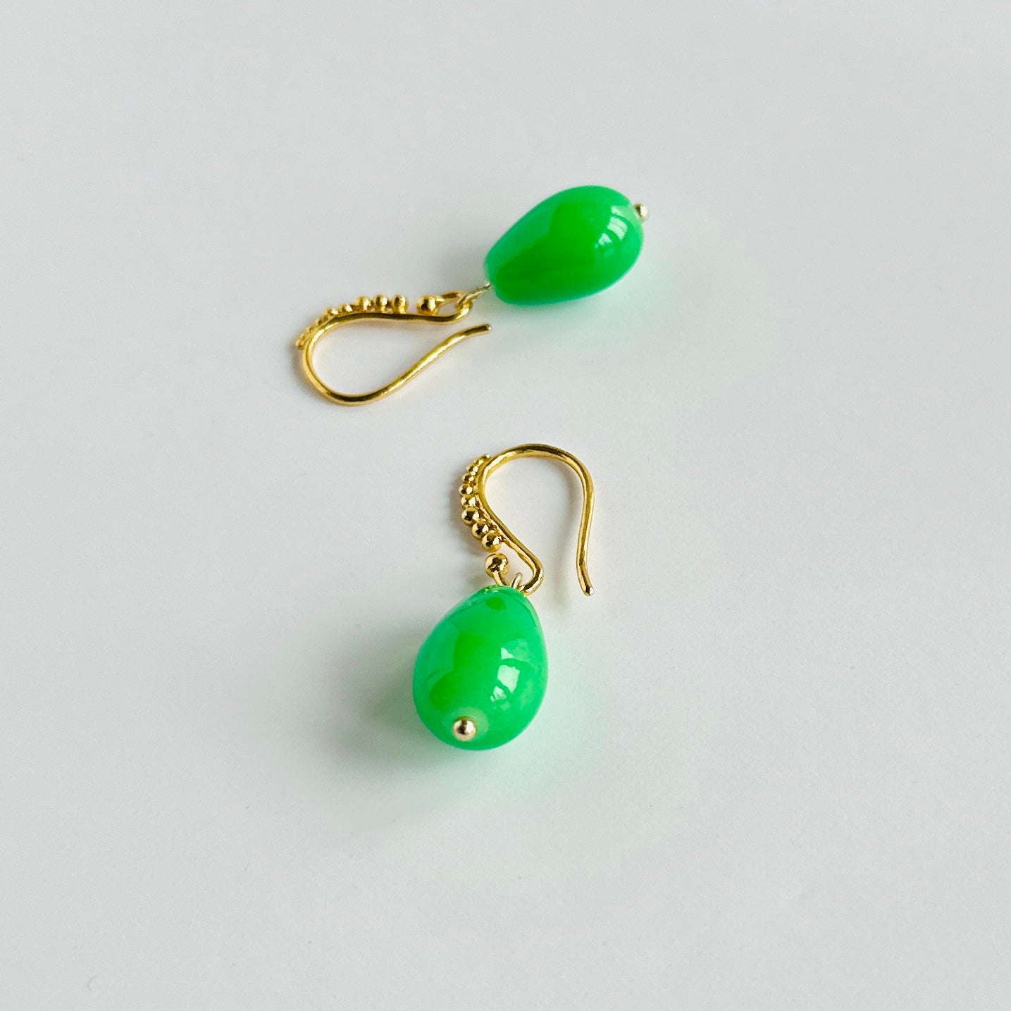 Jaipur drop earrings in jade green