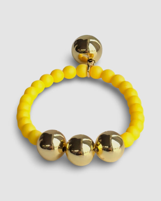 Betty boo lemon curd crystal pearl gold beaded bracelet