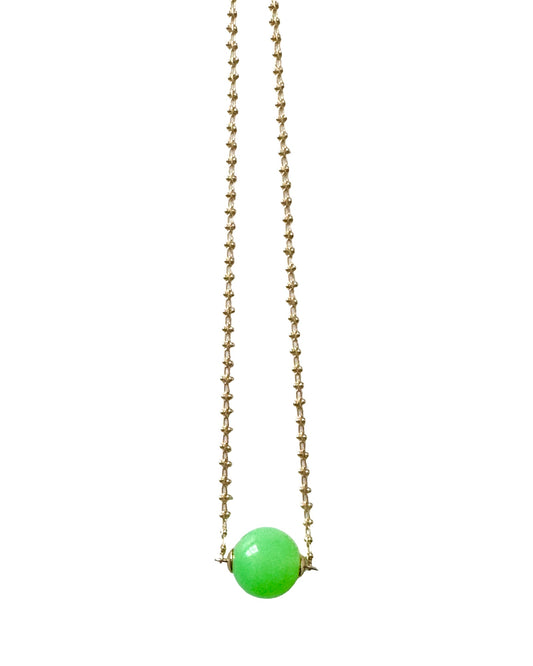 Vivienne vintage opal green lucite necklace