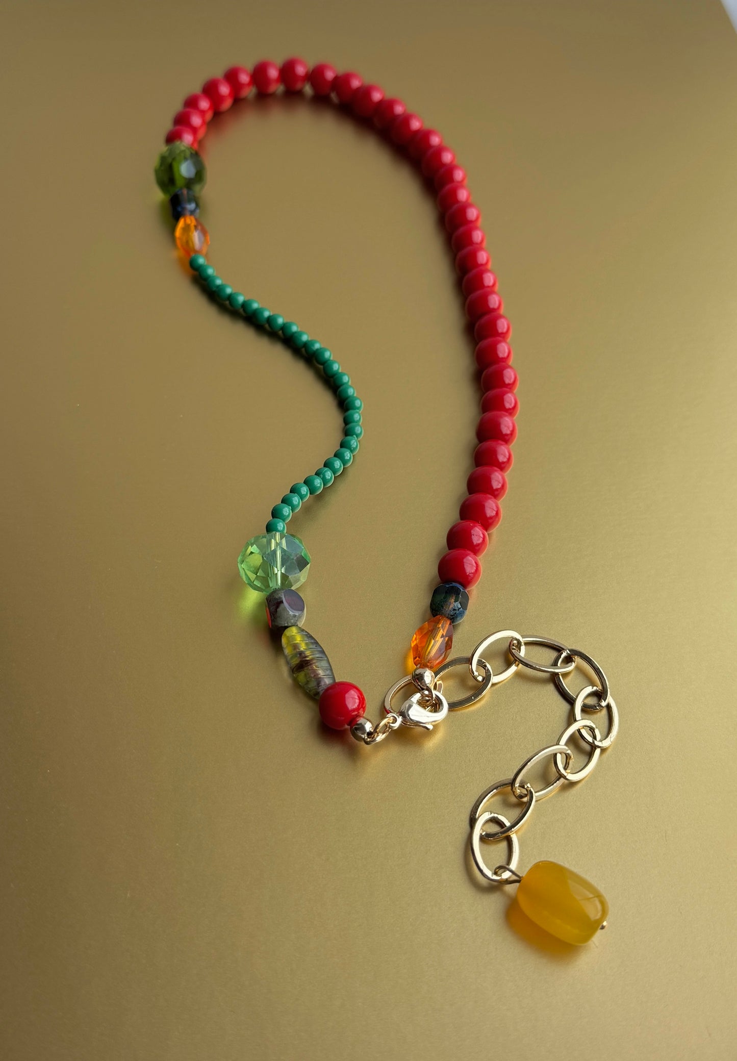Cherry bliss beaded crystal necklace