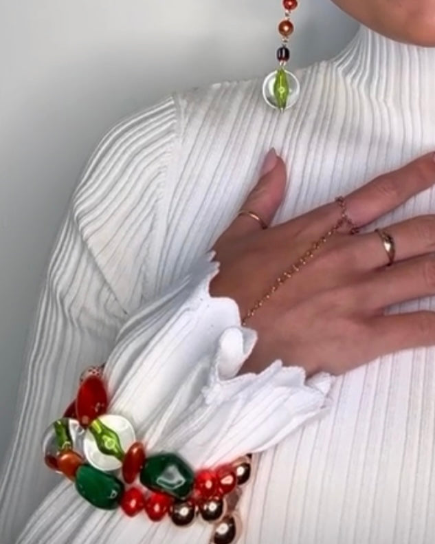 Cherry kiss crystal, vintage, rose gold beaded limited edition bracelet