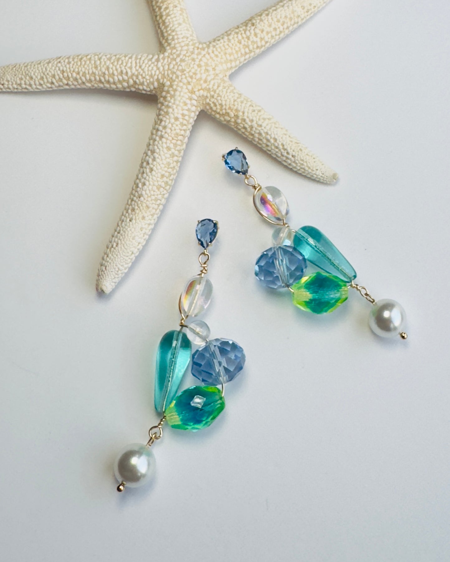 Cascade Crystal drop earrings