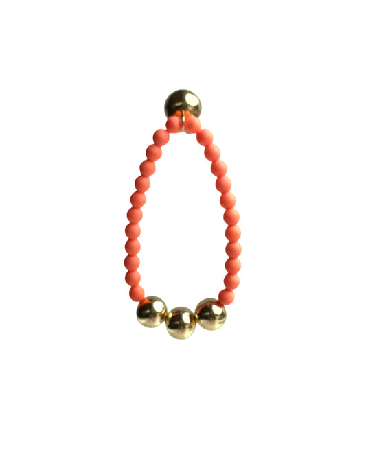 Betty boo peach crystal pearl gold beaded bracelet