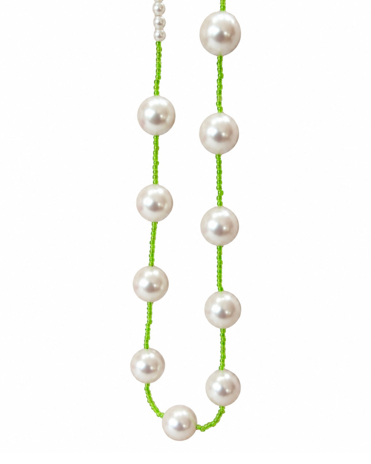 Honey pie Crystal pearl + green crystal beaded chocker