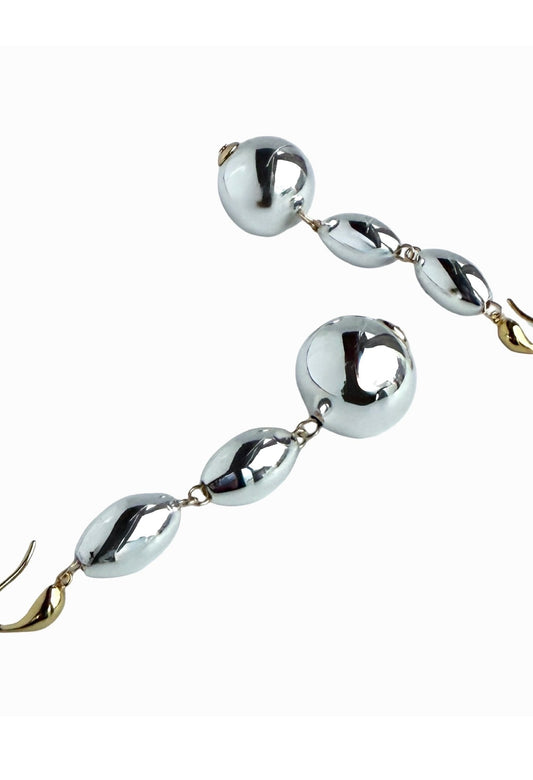 Lyra silver drop earrings