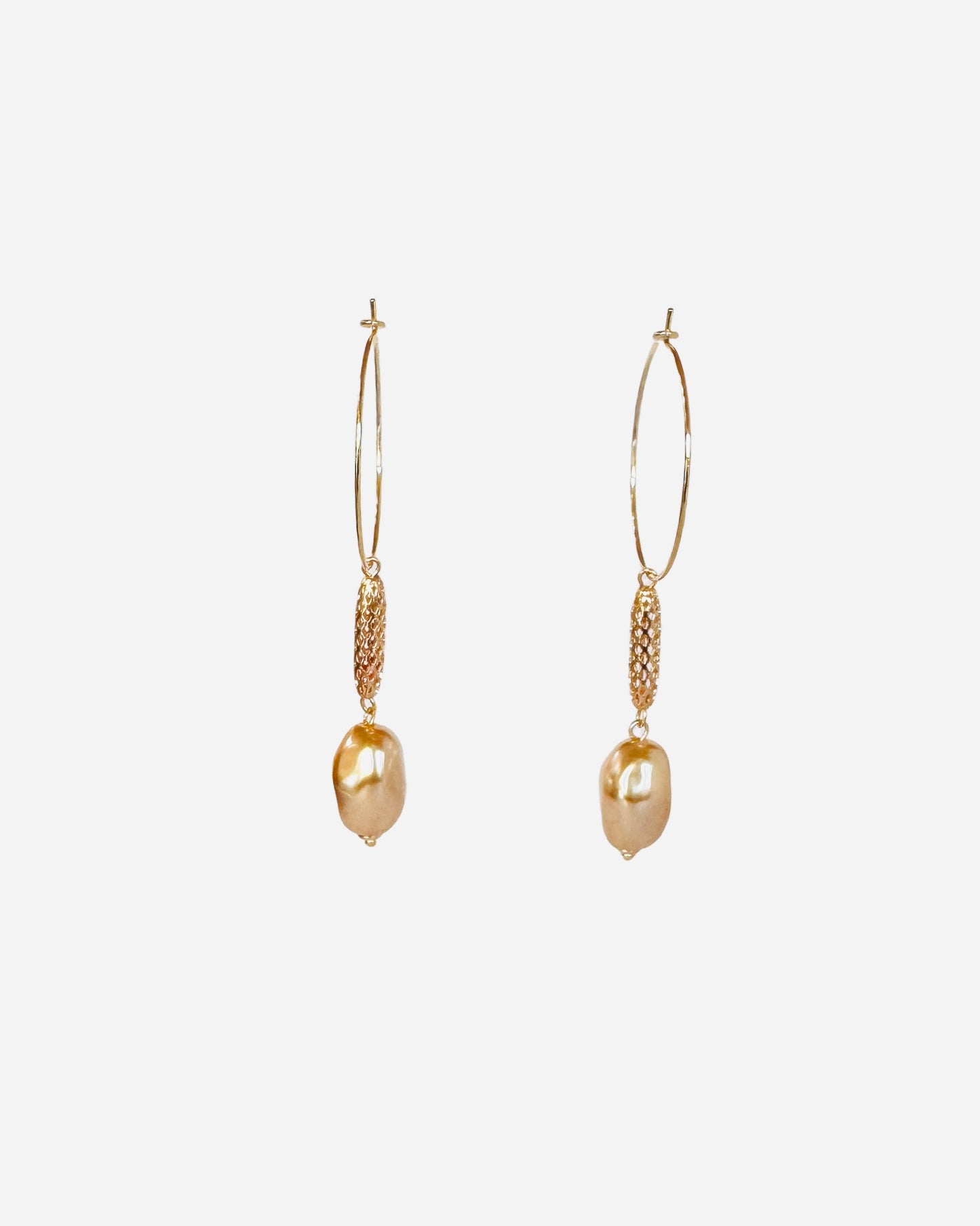 Hoopalicious vintage lucite pearl drop hoops