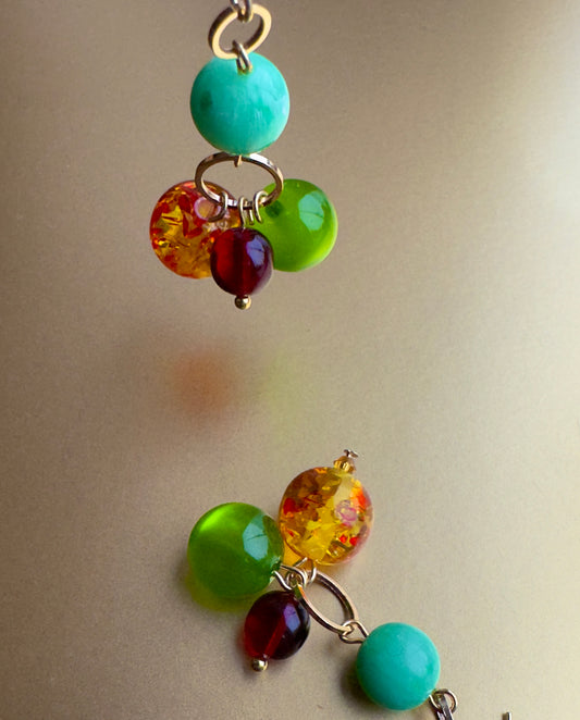 Esme sunset beaded drop earrings