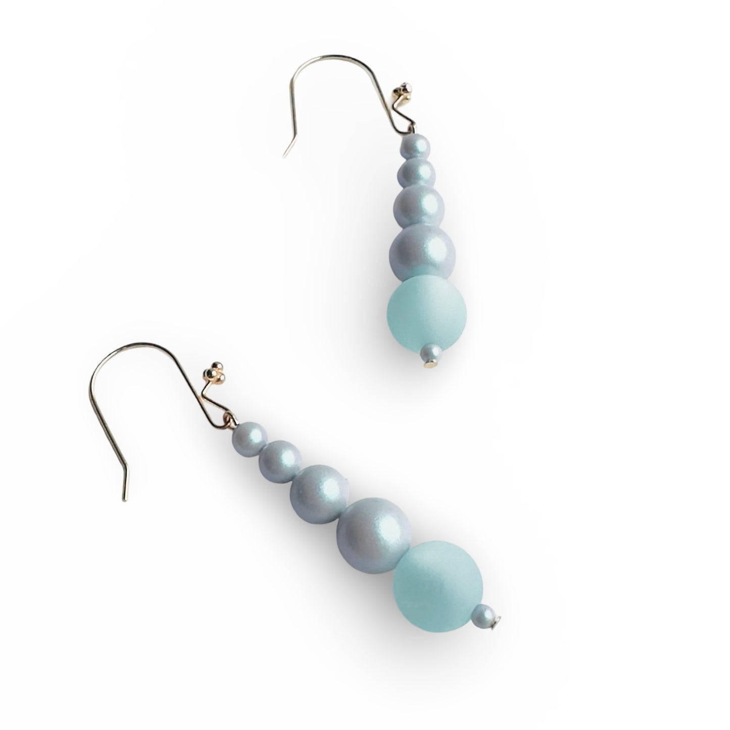 Seaside twist powder blue drop earrings