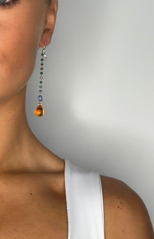 Rosie drop earrings in amber