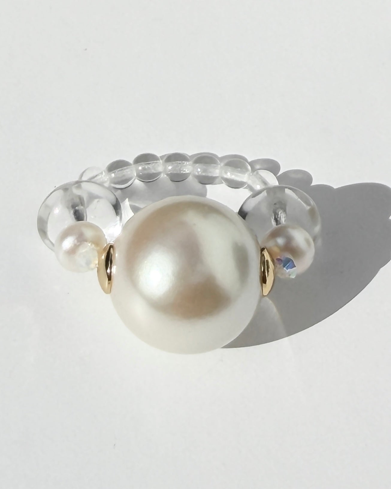 Kyoto Vintage Pearl + Crystal Ring