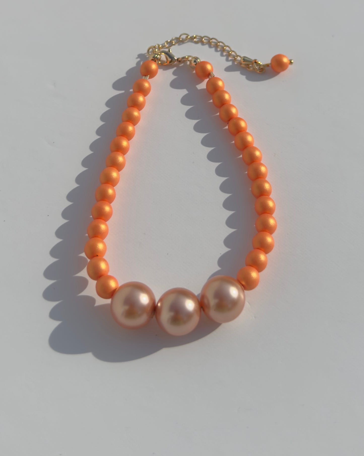 Betty boo peach Melba crystal pearl anklet