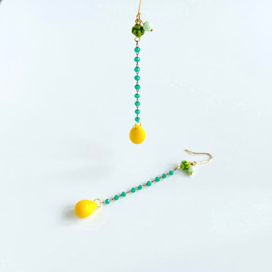 Rosie drop earrings in daffodil yellow