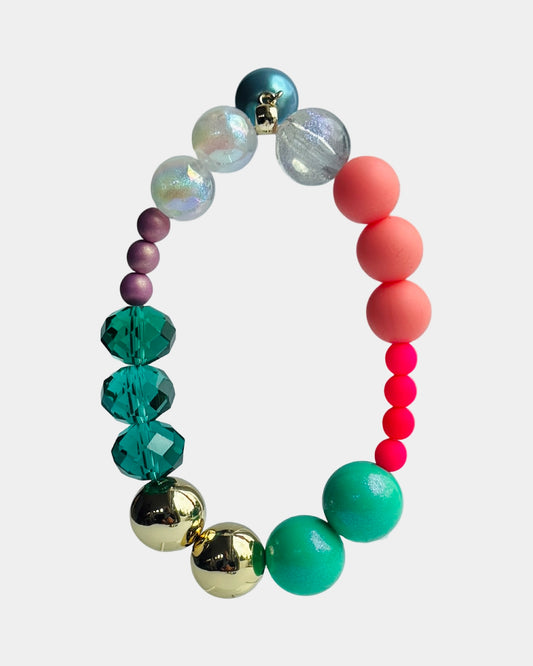 Mimi Luxe how green crystal pearl beaded bracelet