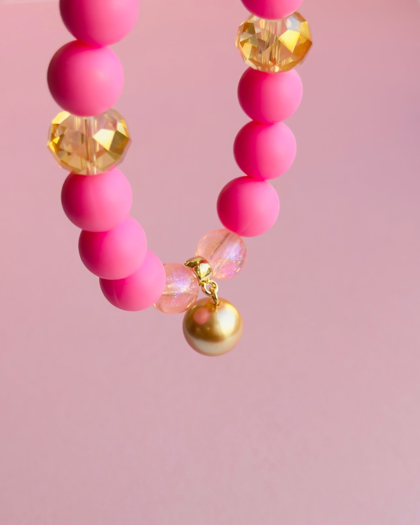 Pink crumpet bracelet