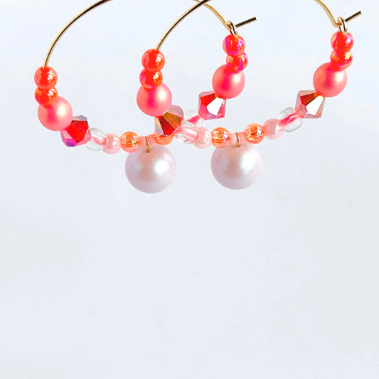 Rainbow hoops in pink sherbet