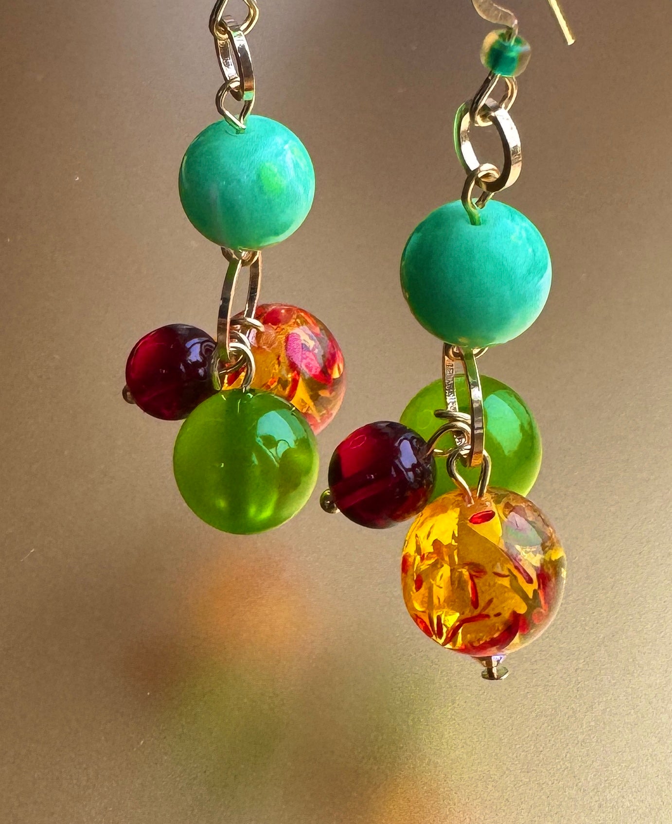 Esme sunset beaded drop earrings