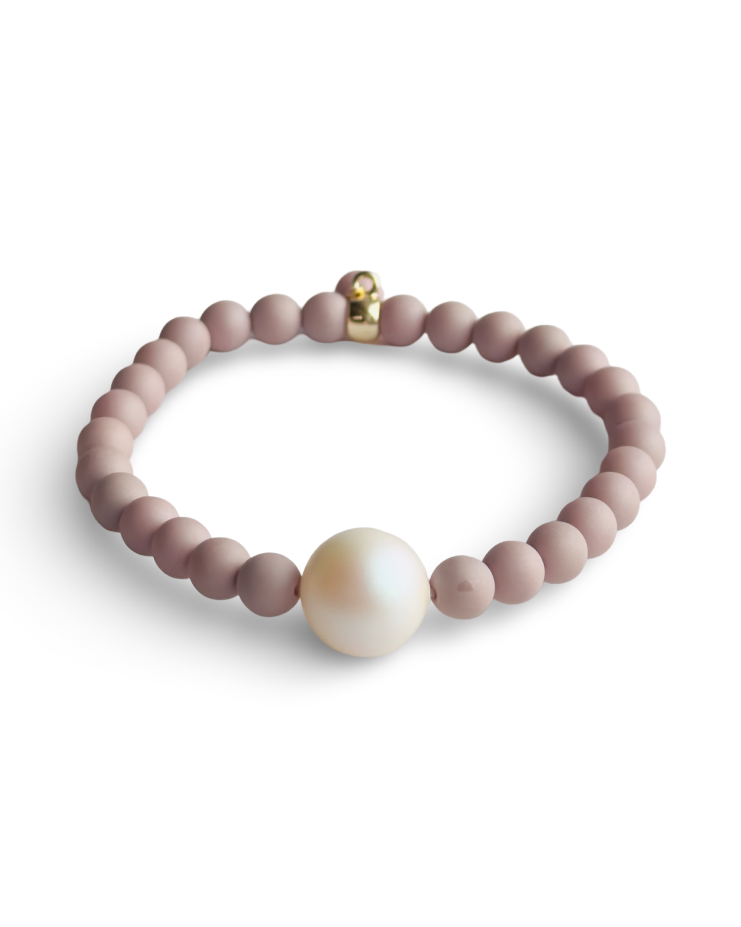 Lush lollipop smoky grey mauve crystal pearl bracelet