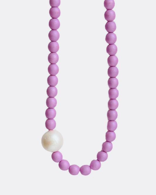 Gilda soft lilac crystal pearl necklace