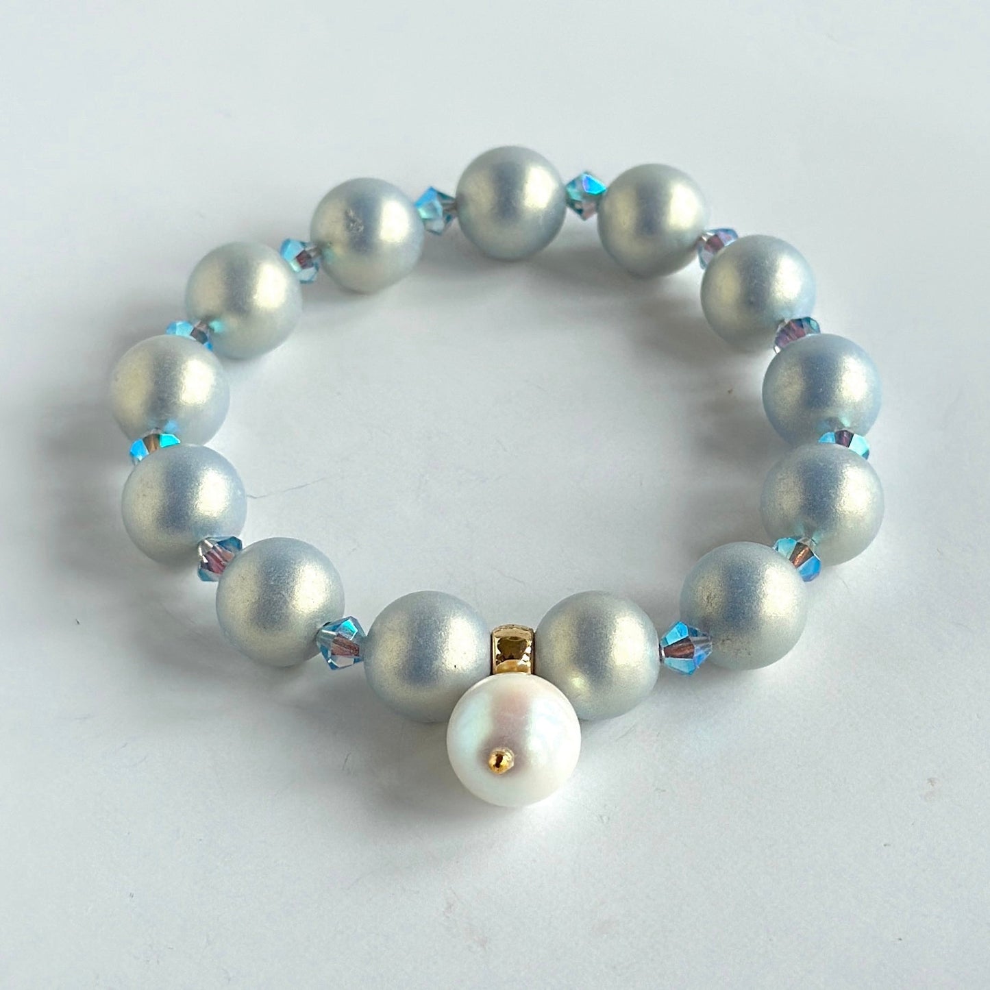 Bea Bracelet in Pale Blue & Pearl