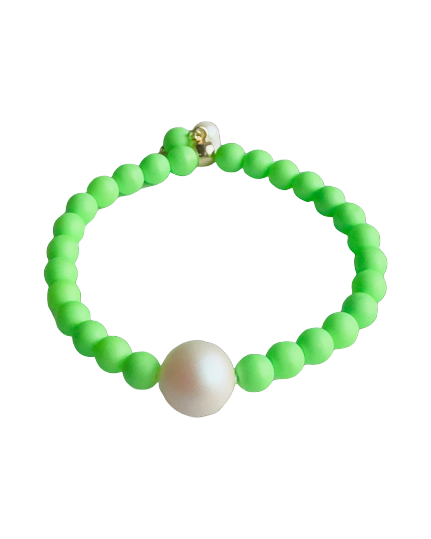 Lollipop bright green Crystal Pearl bracelet