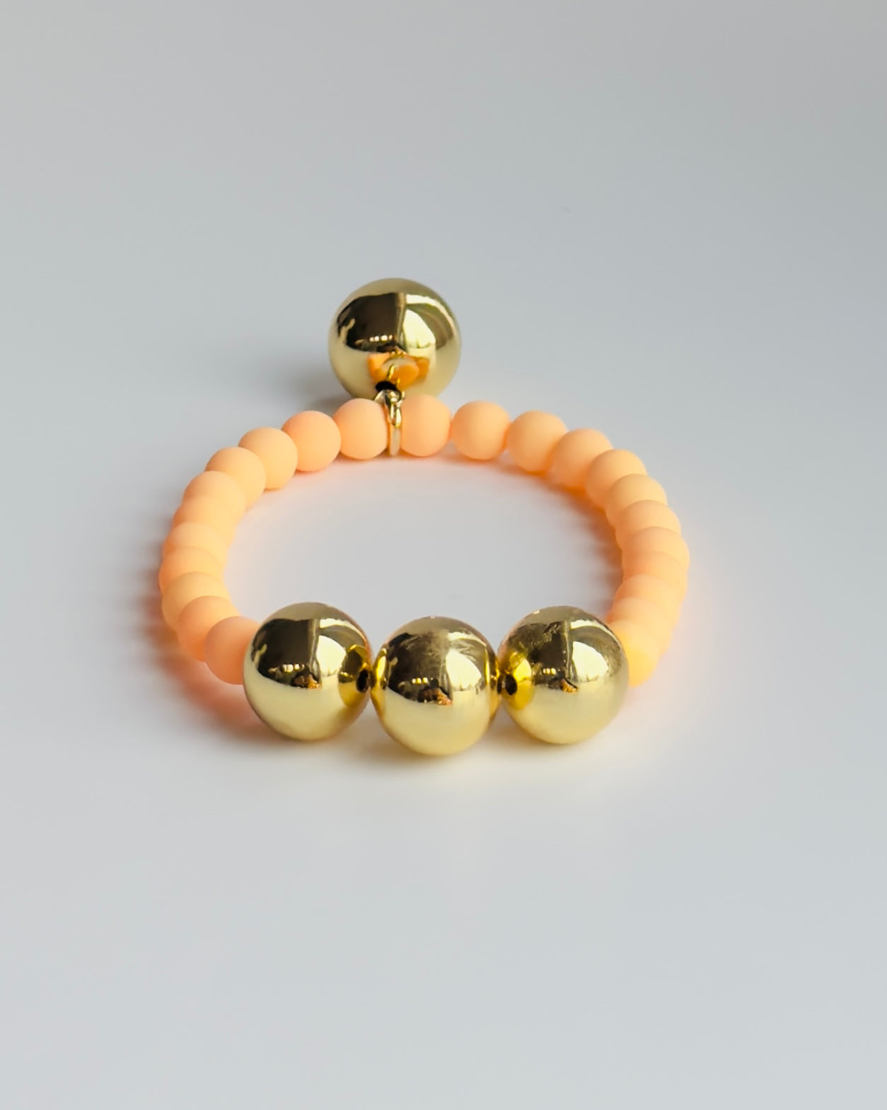 Betty boo apricot crystal pearl gold beaded bracelet